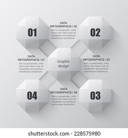 infographics template composition diagram in the form of a cross, geometric elements