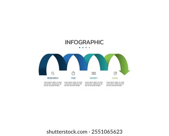 Infographics template. Concept arrow symbol timeline business with 4 steps to success.