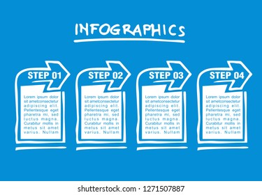 Infographics Template Design for Business. Timeline Infographic. Rough Graphic. Vector Image. Eps 10.