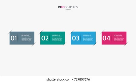 Infographics template design for four options with rectangle.can be used for diagram infograph chart or business presentation , Vector design element illustration