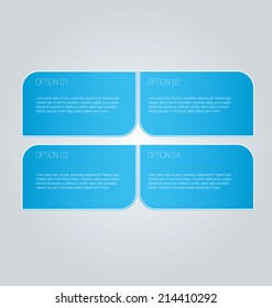 Infographics template design for presentation, infochart, web banner, business, brochure, button. Editable vector illustration. Blue color.