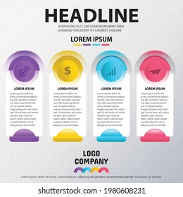  diseño de plantillas de infografía ilustración vectorial banner concepto de negocio informe anual
 procesos

