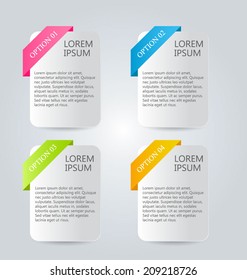Infographics template design for website banners, business, brochure. Editable vector illustration. Pink, green, blue, orange colors.