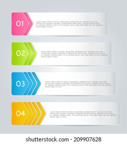 Infographics template design for website banners, business, brochure. Editable vector illustration. Glass style. Pink, blue, orange, green, bright colors. 