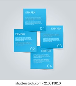 Infographics template, design for website banners, business, brochure. Editable vector illustration. Blue color.