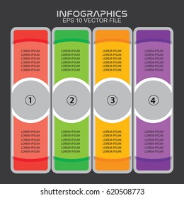 Infographics template with four column process,modern and trendy