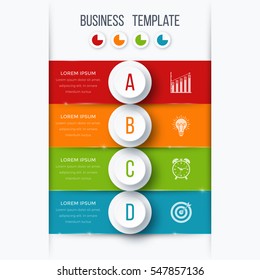 Infographics template four options with circles. Can be used for workflow layout, diagram, number options, step up options, web design, presentations