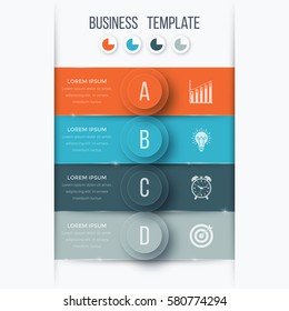Infographics template four options with circles. Can be used for workflow layout, diagram, number options, step up options, web design, presentations