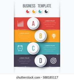 Infographics template four options with circles. Can be used for workflow layout, diagram, number options, step up options, web design, presentations
