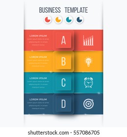 Infographics template four options with square. Can be used for workflow layout, diagram, number options, step up options, web design, presentations