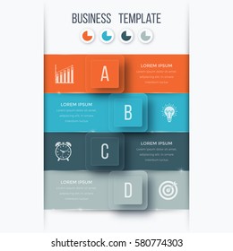 Infographics template four options with square. Can be used for workflow layout, diagram, number options, step up options, web design, presentations