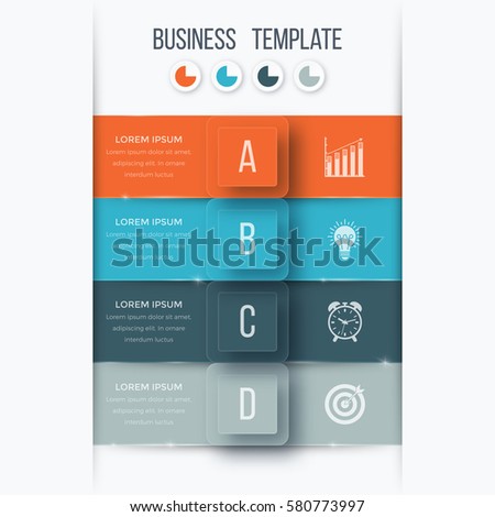 infographics template four options square can stock vector royalty