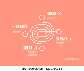 Infografik-Vorlage. Grafisches Konzept für Ihr Design. Kann für Arbeitsablaufplan, Diagramm, Business Step Optionen und Banner verwendet werden. Vektorgrafik.