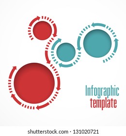 Infographics template. Graphics vector. Round islets for text and arrows