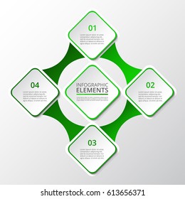 Infographics template. Green metaball for diagram, graph, presentation and chart. Business concept with 4 options, parts, steps or processes.