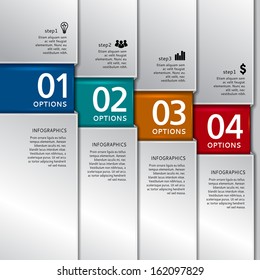 Infographics template with letters and numbers.