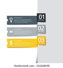 Infographics template with letters and numbers.