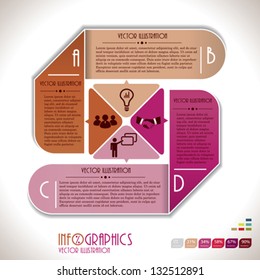 Infographics template with letters. Vector illustration