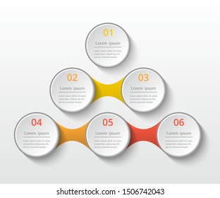 Infographics template. Metaball for diagram, graph, presentation and chart. Business concept with 6 options, parts, steps or processes.