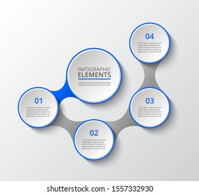 Infographics template. Metaball for diagram, graph, presentation and chart. Business concept with 4 options, parts, steps or processes.