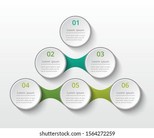 Infographics template. Metaball for diagram, graph, presentation and chart. Business concept with 6 options, parts, steps or processes.