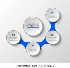 Infographics template. Metaball for diagram, graph, presentation and chart. Business concept with 4 options, parts, steps or processes.