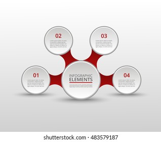 Infographics template. Metaball for diagram, graph, presentation and chart. Business concept with 4 options, parts, steps or processes.