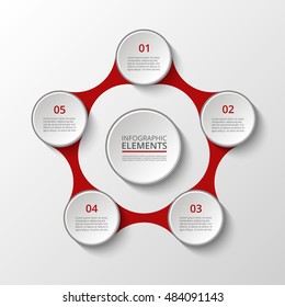Infographics template. Metaball for diagram, graph, presentation and chart. Business concept with 5 options, parts, steps or processes.