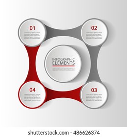 Infographics template. Metaball for diagram, graph, presentation and chart. Business concept with 4 options, parts, steps or processes.