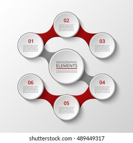 Infographics template. Metaball for diagram, graph, presentation and chart. Business concept with 6 options, parts, steps or processes.