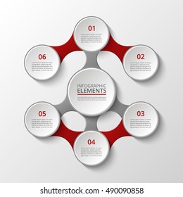 Infographics template. Metaball for diagram, graph, presentation and chart. Business concept with 6 options, parts, steps or processes.