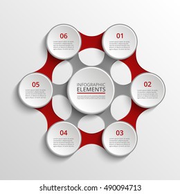 Infographics template. Metaball for diagram, graph, presentation and chart. Business concept with 6 options, parts, steps or processes.