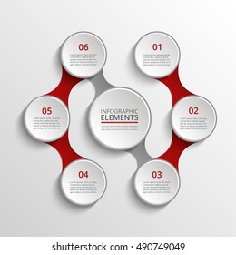 Infographics template. Metaball for diagram, graph, presentation and chart. Business concept with 6 options, parts, steps or processes.
