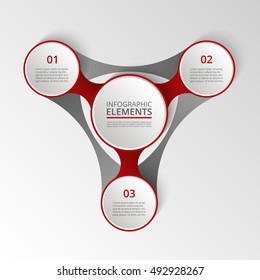 Infographics template. Metaball for diagram, graph, presentation and chart. Business concept with 3 options, parts, steps or processes.