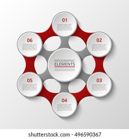 Infographics template. Metaball for diagram, graph, presentation and chart. Business concept with 6 options, parts, steps or processes.