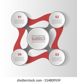 Infographics template. Metaball for diagram, graph, presentation and chart. Business concept with 4 options, parts, steps or processes.