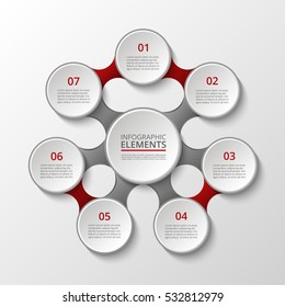 Infographics template. Metaball for diagram, graph, presentation and chart. Business concept with 7 options, parts, steps or processes.