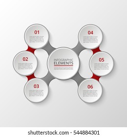 Infographics template. Metaball for diagram, graph, presentation and chart. Business concept with 6 options, parts, steps or processes.