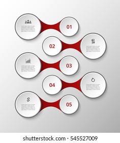 Infographics template. Metaball for diagram, graph, presentation and chart. Business concept with 5 options, parts, steps or processes.