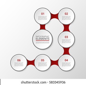 Infographics template. Metaball for diagram, graph, presentation and chart. Business concept with 6 or 7 options, parts, steps or processes.