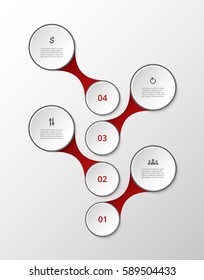Infographics template. Metaball for diagram, graph, presentation and chart. Business concept with 4 options, parts, steps or processes.