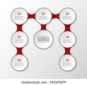 Infographics template. Metaball for diagram, graph, presentation and chart. Business concept with 7 options, parts, steps or processes.