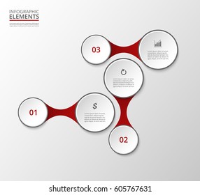Infographics template. Metaball for diagram, graph, presentation and chart. Business concept with 3 options, parts, steps or processes.