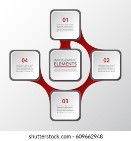 Infographics template. Metaball for diagram, graph, presentation and chart. Business concept with 4 options, parts, steps or processes.