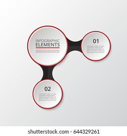 Infographics template. Metaball for diagram, graph, presentation and chart. Business concept with 2 or 3 options, parts, steps or processes.
