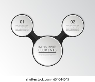 Infographics template. Metaball for diagram, graph, presentation and chart. Business concept with 2 or 3 options, parts, steps or processes.