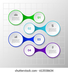 Infographics template. Metaballs for diagram, graph, presentation and chart. Business concept with 4 options, parts, steps or processes.