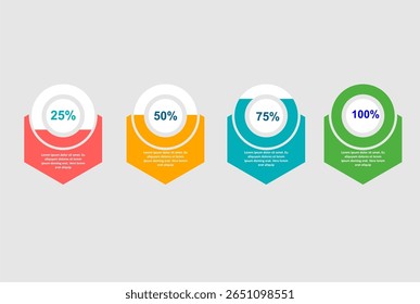 Infographics template with numbers percent option for business presentations.
