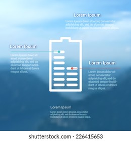 Infographics template on dark background for topic of electronics, electricity, battery, energy, resources. Bar chart icon illustration for presentation, web site or print. Landscape background.