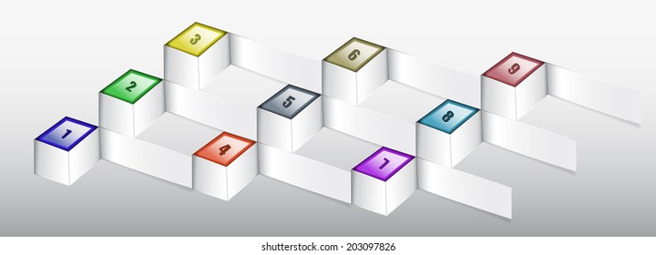 Infographics template with paper dice and numbers